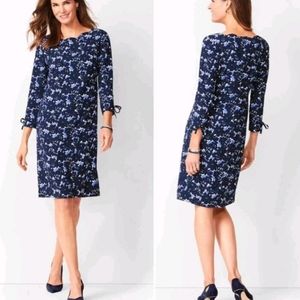 Talbots Navy Blue Floral Dress